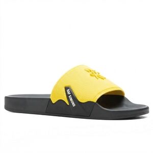 NEW RAF SIMONS men's astra slide in black / yellow